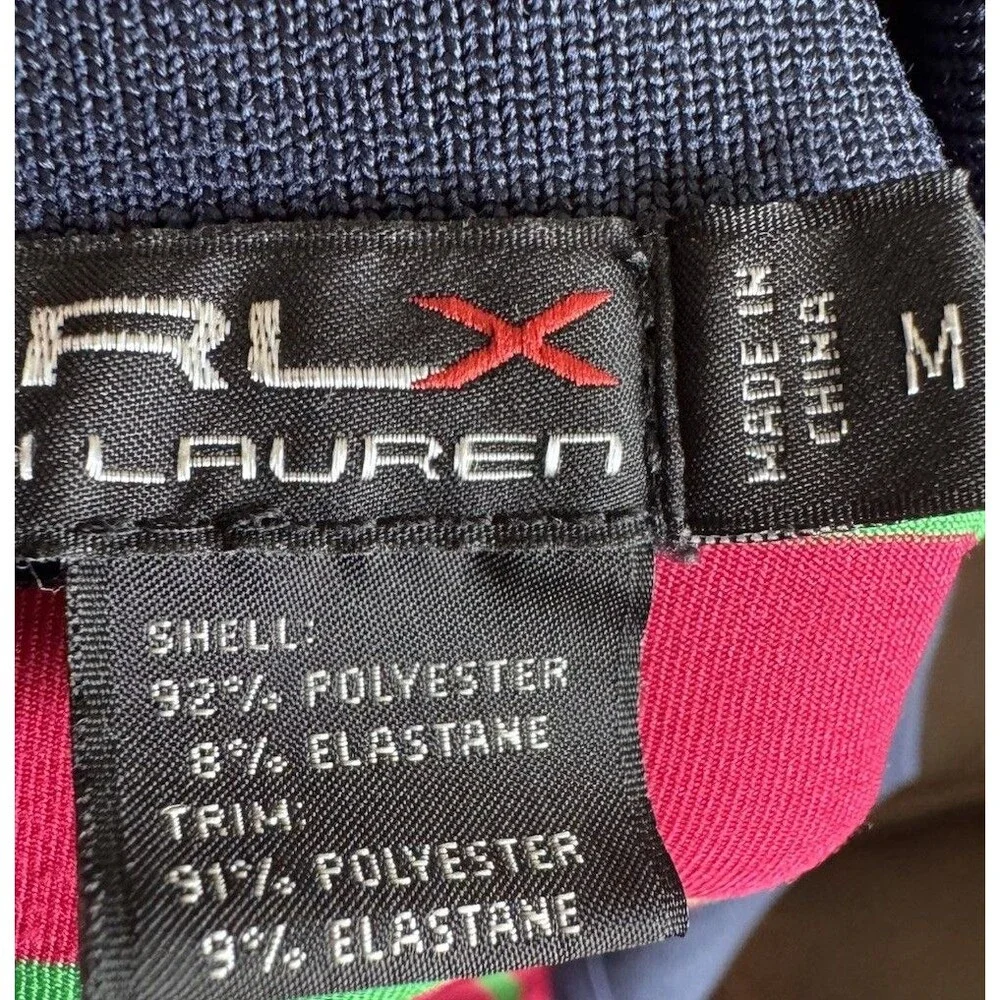 Ralph Lauren‎ RLX Performance Golf Shirt Pink & Green Striped Polo Size M